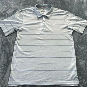 Adidas Men's Sky Blue Polo with Stripes